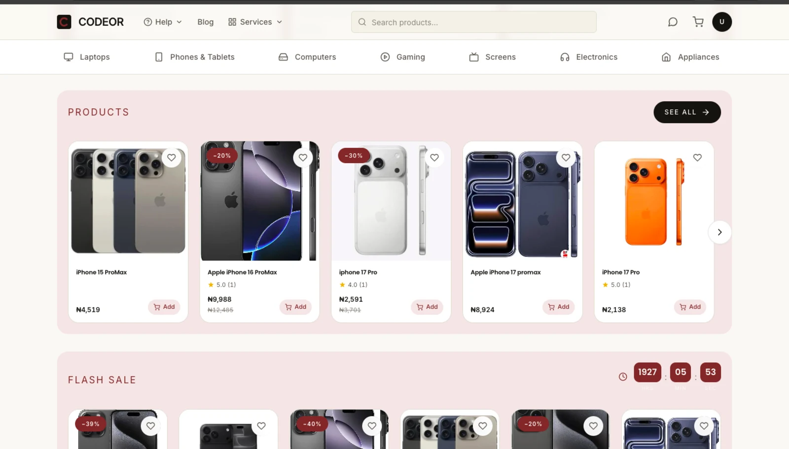 CODEOR — platform screenshot