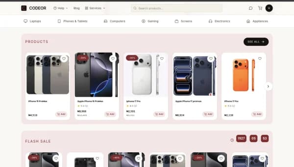CODEOR customer experience screen 1