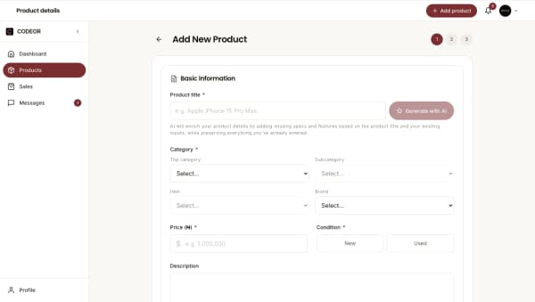 CODEOR product screenshot